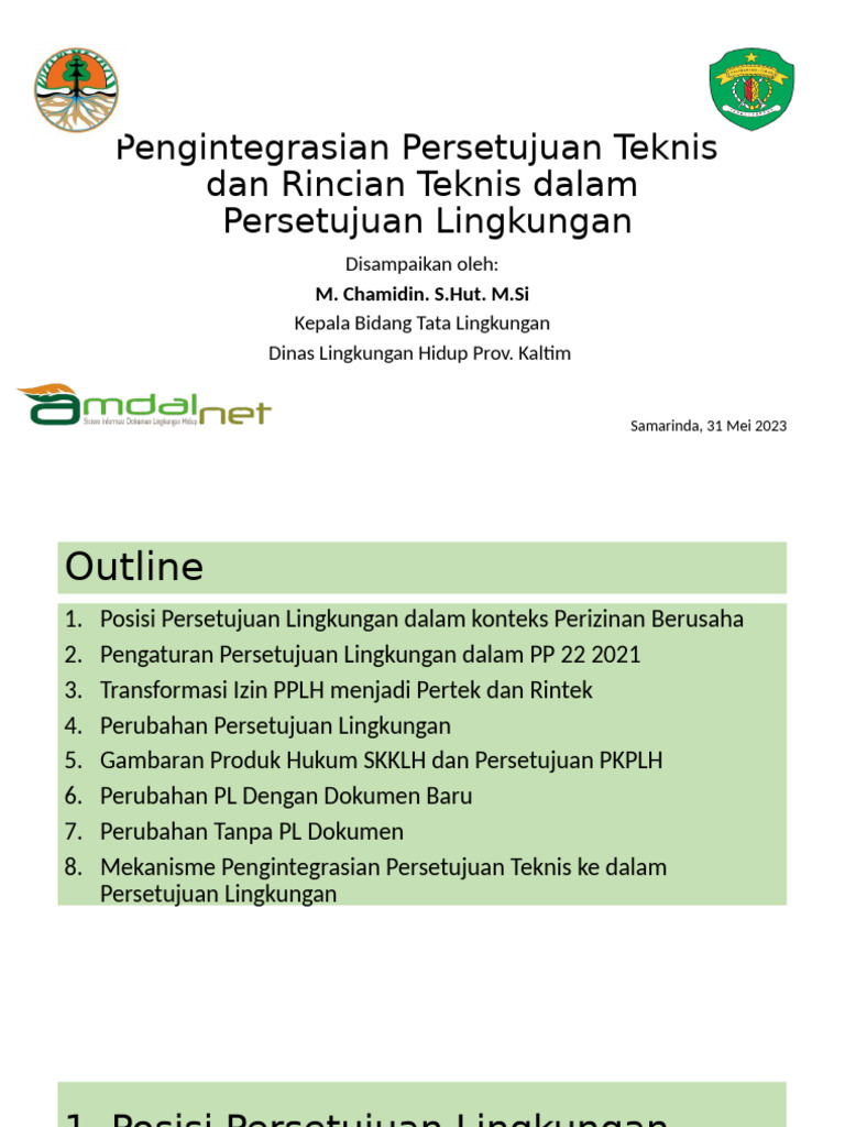 Integrasi Persetujuan Lingkungan dan Teknis | PDF