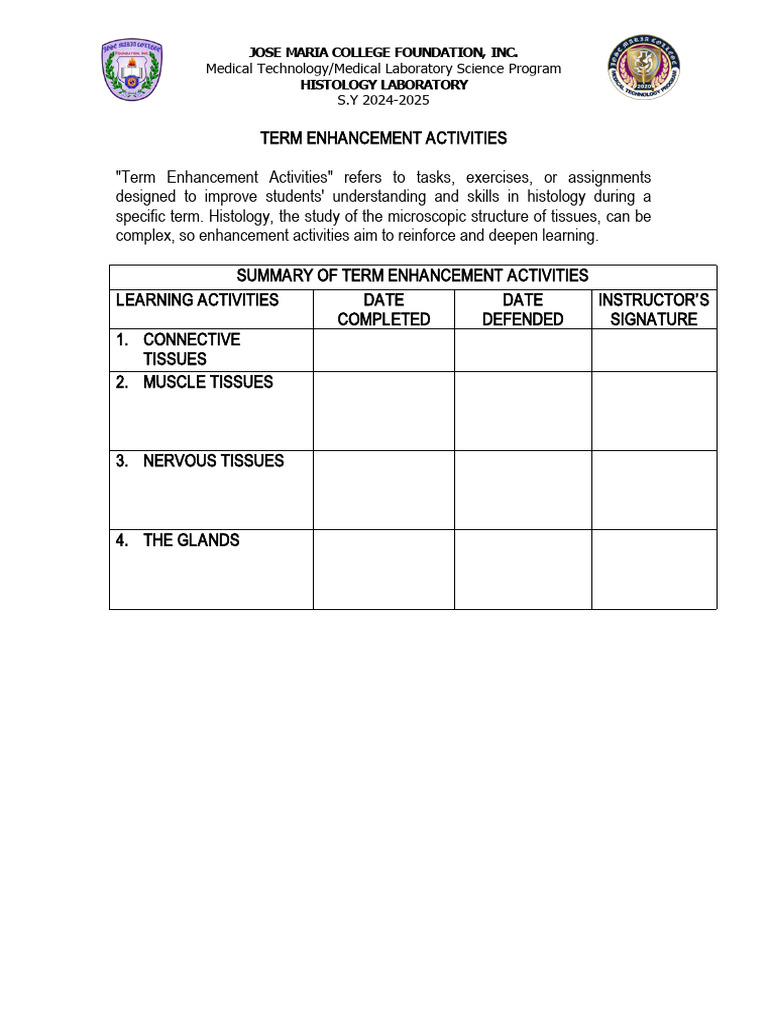 Midterm Enhancement Activities | PDF | Connective Tissue | Tissue (Biology)