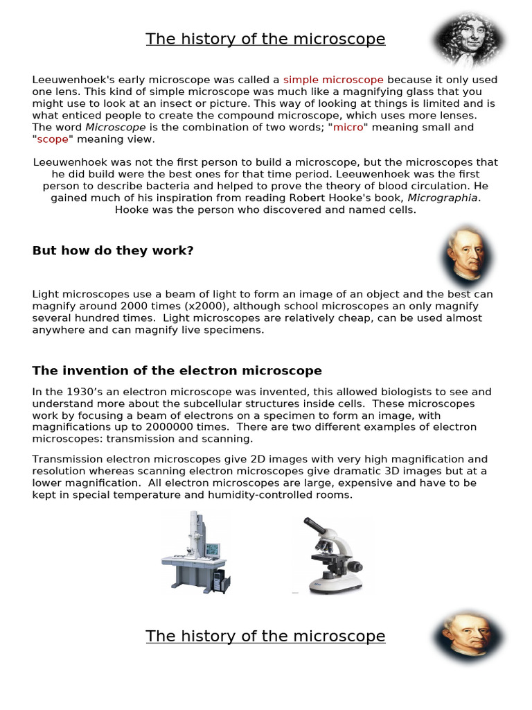 Evolution of Microscopes Explained | PDF | Microscope | Electron Microscope