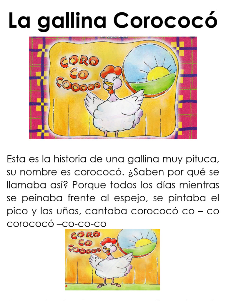 La gallina Corococó y su aventura | PDF