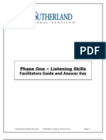 Phase One - Listening Skills: Facilitators Guide and Answer Key