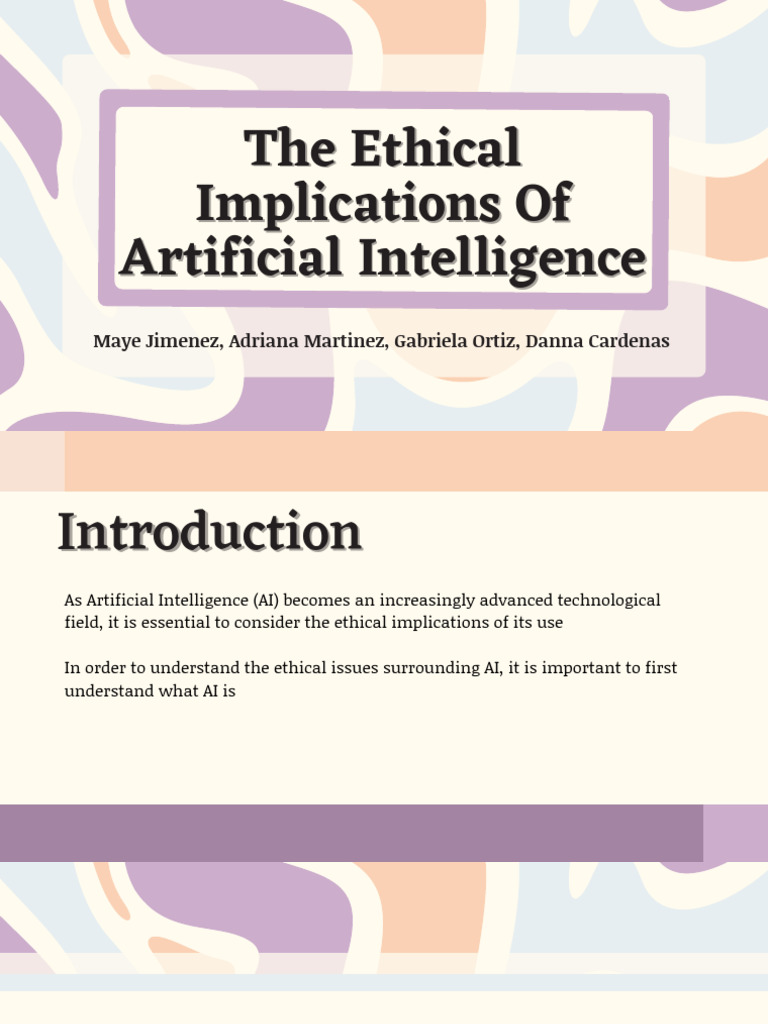 Ethical Implications of Artificial Intelligence | PDF | Artificial ...