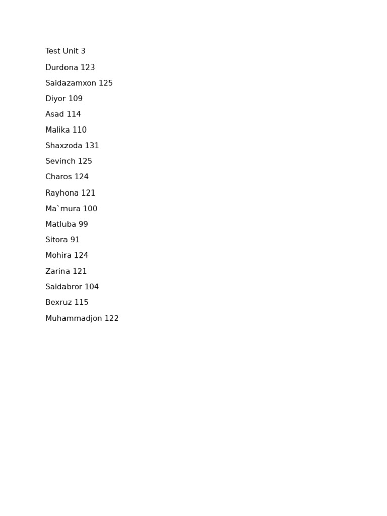 Test Unit 3 | PDF