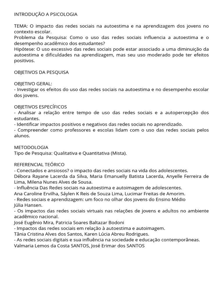 Introdução A Psicologia | PDF