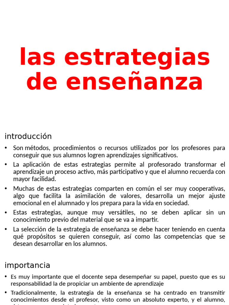 Las Estrategias de Aprendizaje | PDF | Enseñando | Maestros