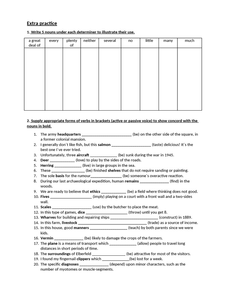 Grammar Practice: Nouns and Verbs | PDF | Linguistics | Linguistic ...