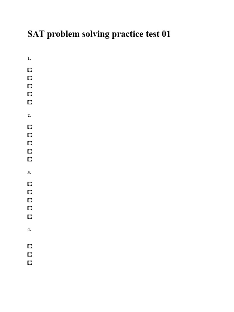 SAT Problem Solving Practice Test 01 | PDF