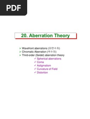 20 Aberration Theory | PDF