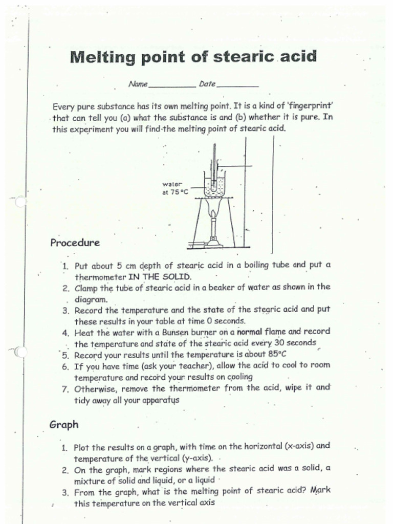 Melting Point of Stearic Acid and Melting Points | PDF