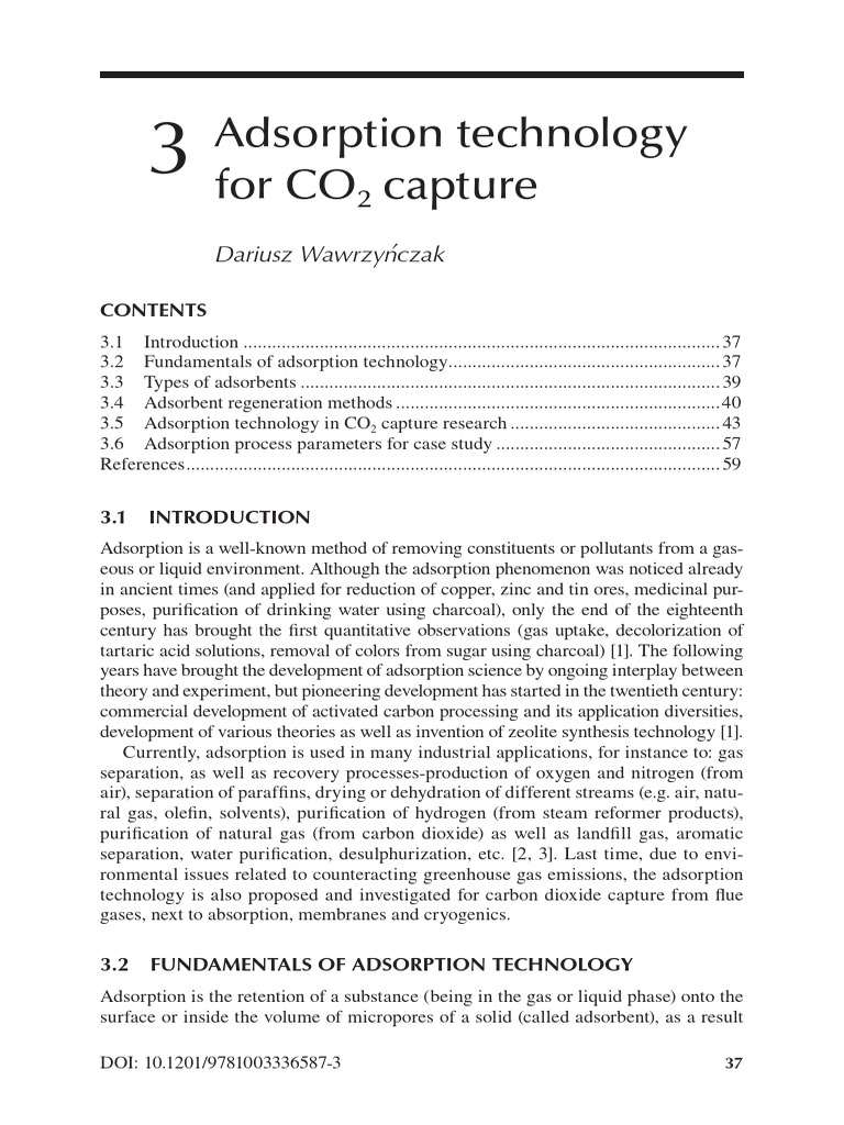 CO2 Capture Using Adsorption Technology | PDF | Adsorption | Materials ...