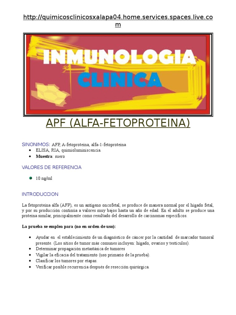 Alfa Fetoproteina | PDF | Cáncer | Hepatitis