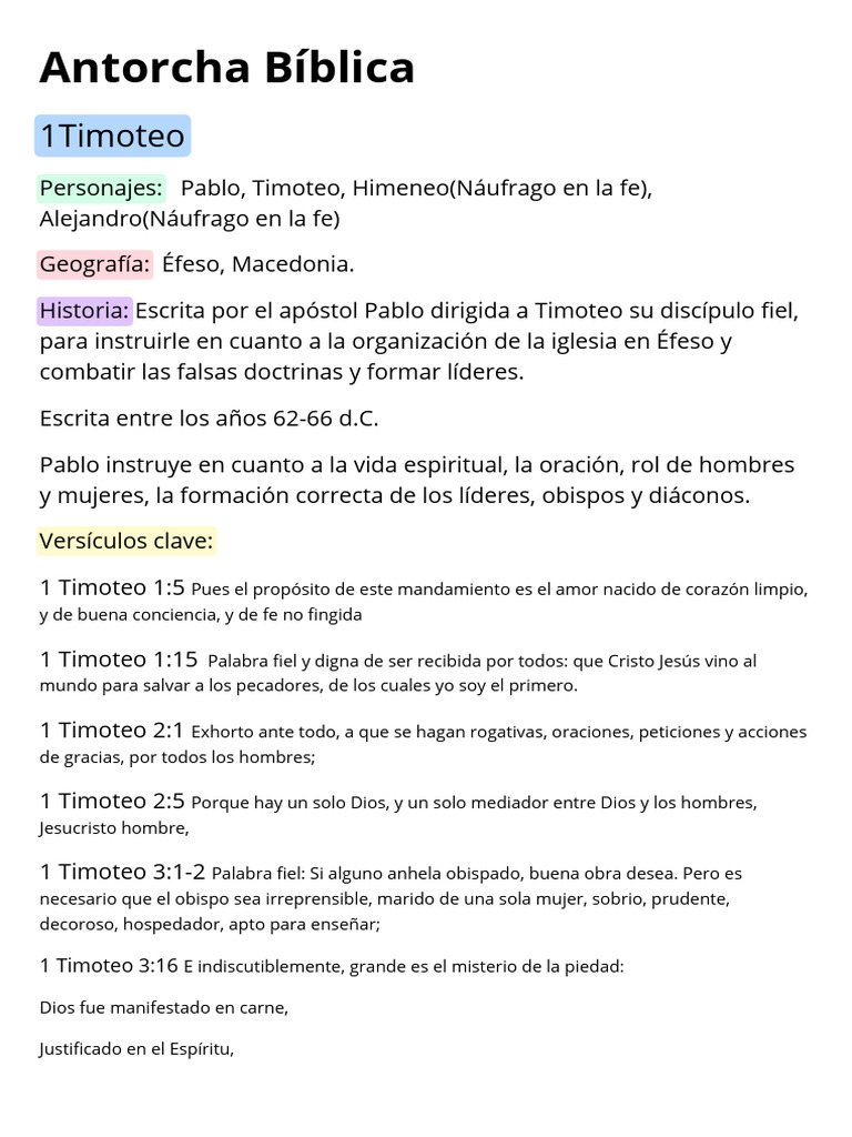 Instrucciones de Pablo a Timoteo y Tito | PDF | Pablo el apóstol | Fe