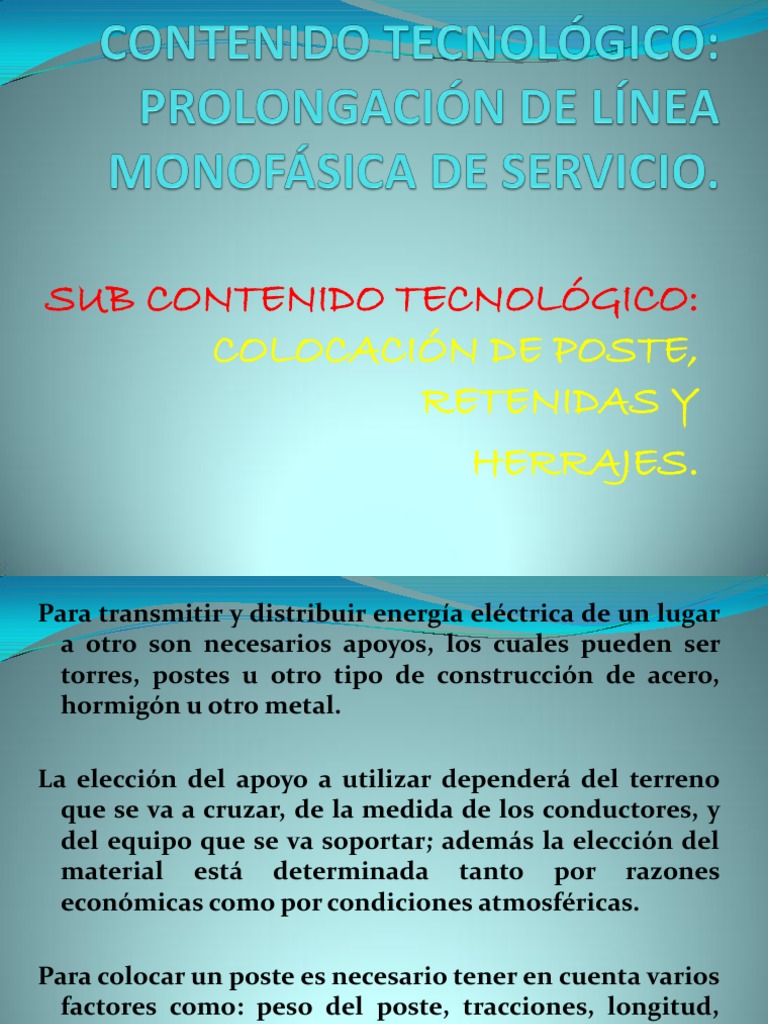 Instalación de postes y herrajes eléctricos | PDF