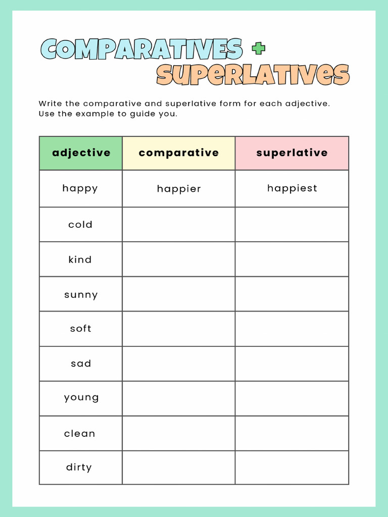 Comparison Worksheet | PDF