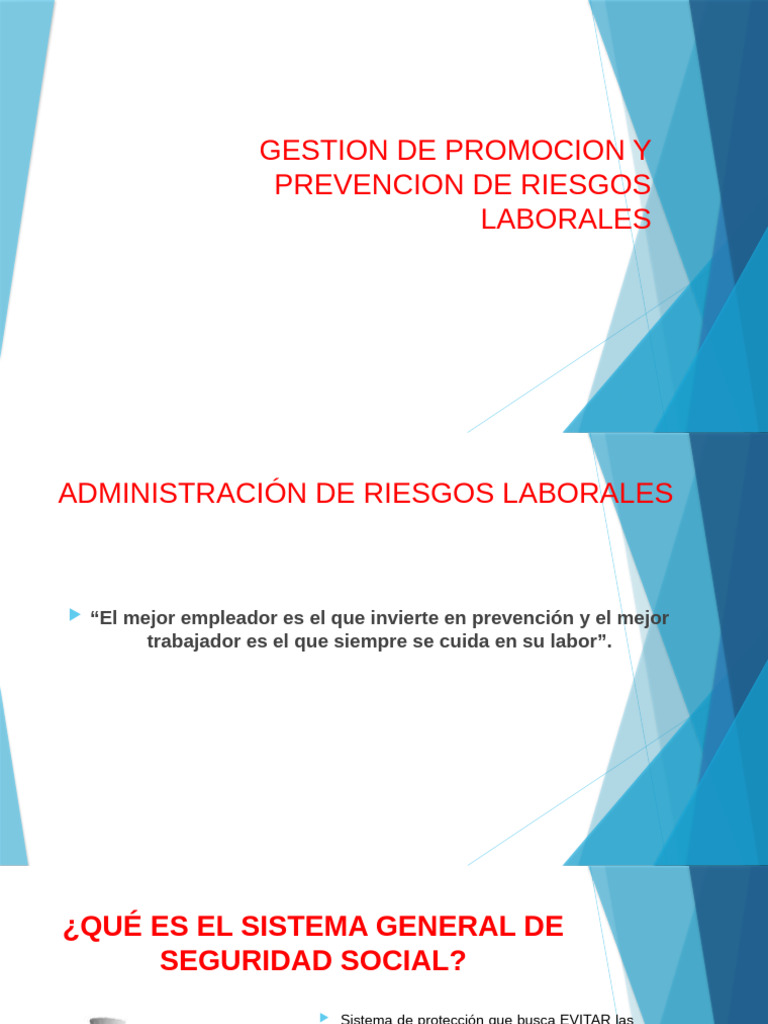 Gestión de Riesgos Laborales en Colombia | PDF | Seguridad y salud ...