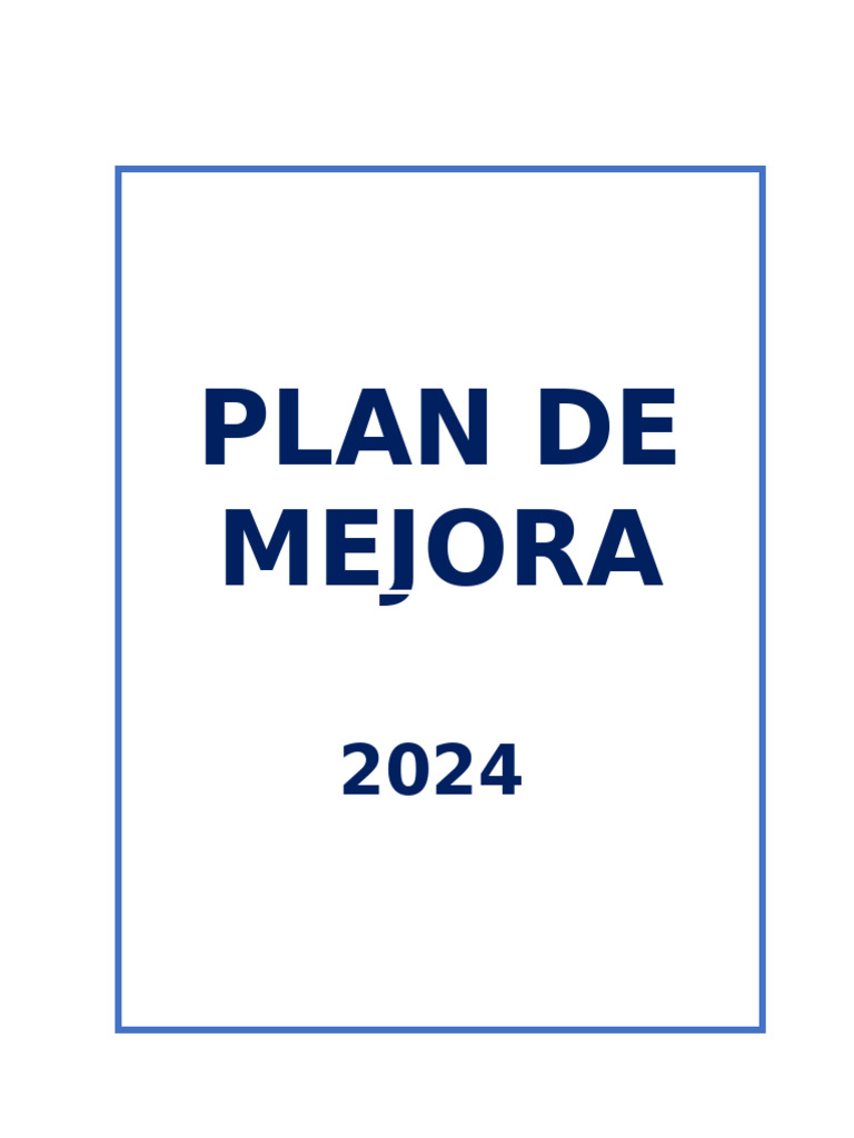 Plan de Mejora Educativa 2024 en Usquil | PDF | Evaluación | Salón de ...