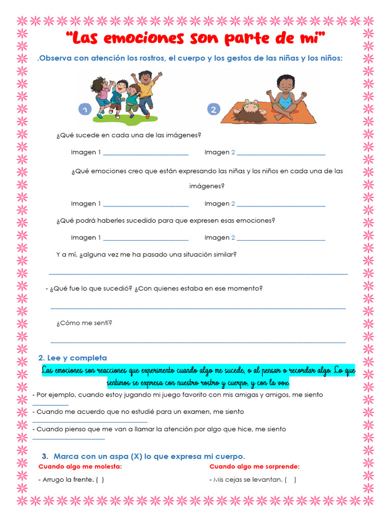 TUT - FICHAS - Las Emociones Son Parte de Mi | PDF