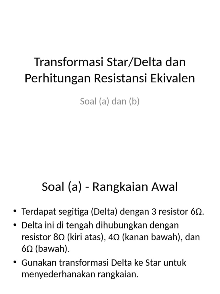 Transformasi Delta ke Star dan Resistansi | PDF