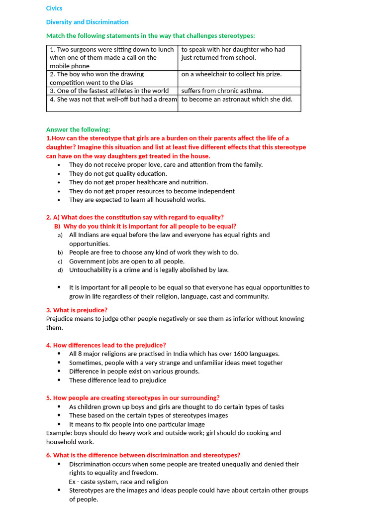 Understanding Diversity and Discrimination | PDF | Stereotypes | Prejudices