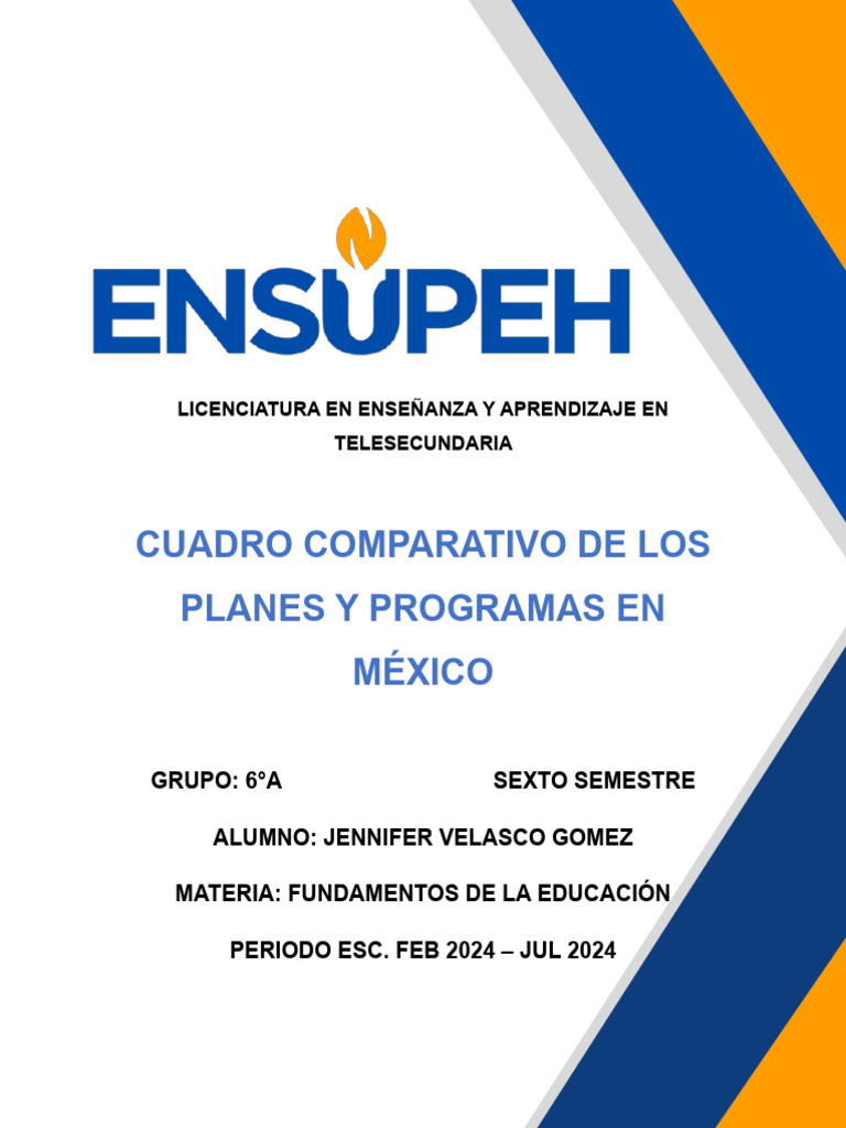 Cuadro Comparativo de Planes y Programas de Educación | PDF ...