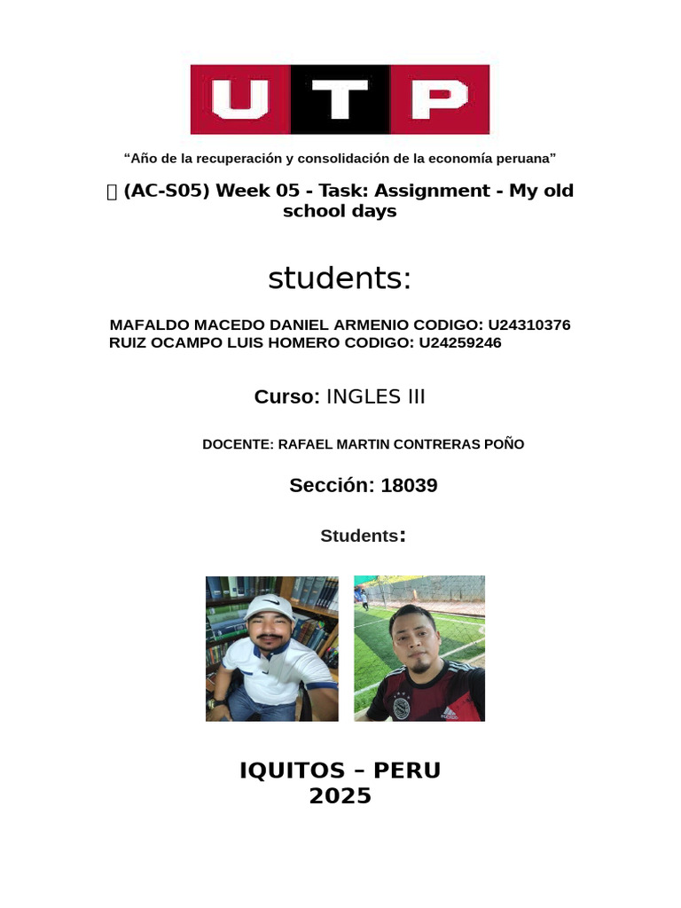 ? (AC-S05) Week 05 - Task Assignment - My Old School Days | PDF