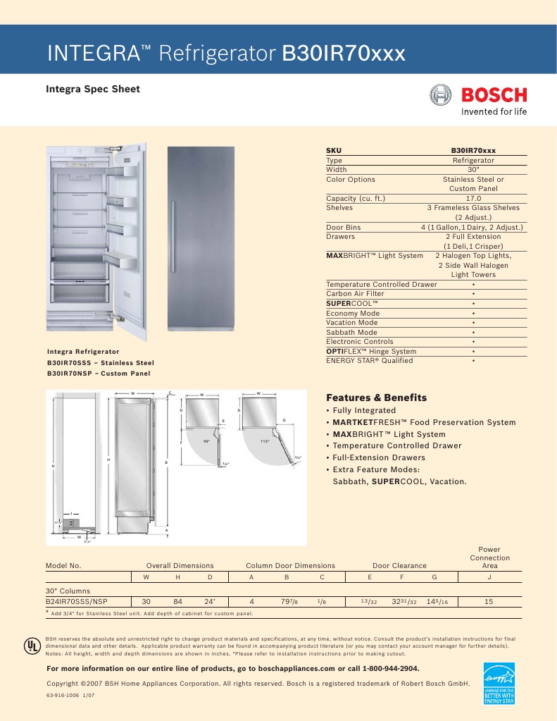 Bosch B30IR70xxx | PDF