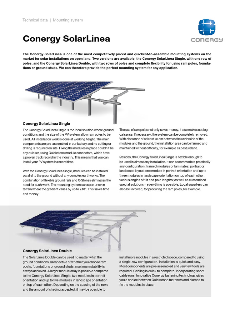 Conergy SolarLinea Mounting Systems | PDF