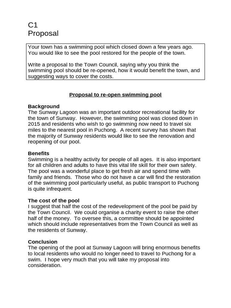 Proposal To Restore Swimming Pool | PDF
