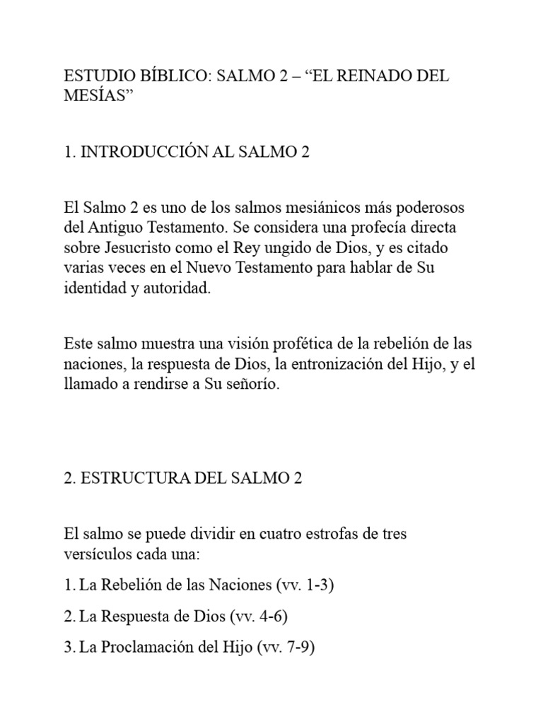 Salmo 2: El Reinado del Mesías | PDF | Cristo (título) | Contenido bíblico