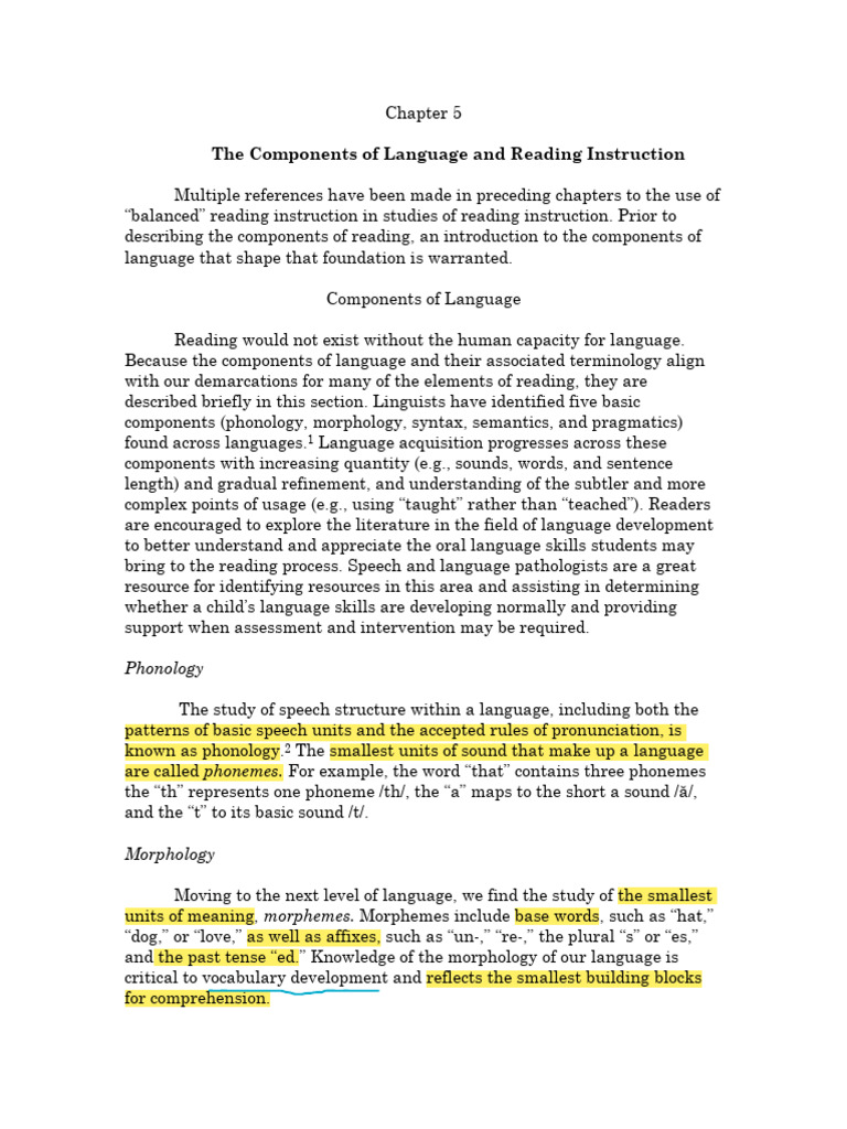 Components of Language Explained | PDF | Word | Semantics