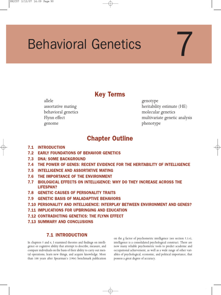 Behavioral Genetics: Nature vs. Nurture | PDF | Intelligence Quotient ...