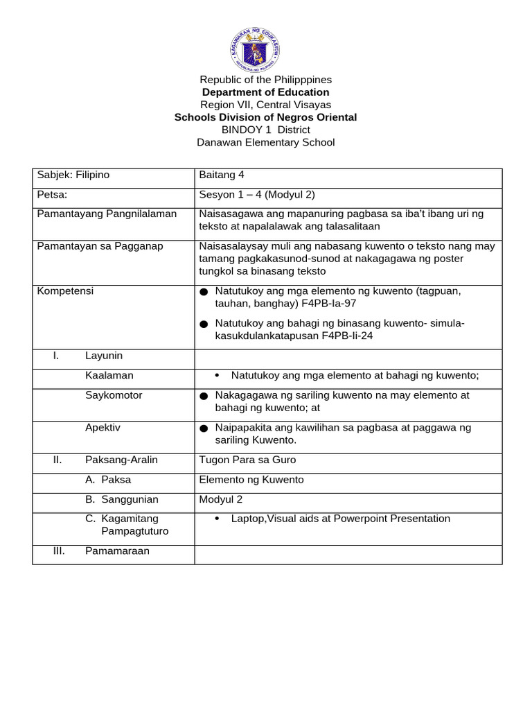 GRADE_4_-_MODYUL_2-PROTOYPE_LESSON_PLAN | PDF