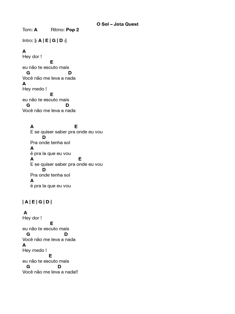 Letra da Música 