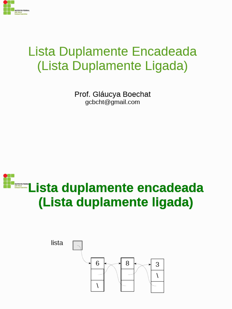 Lista Duplamente Encadeada em C | PDF | Ponteiro (programação de ...