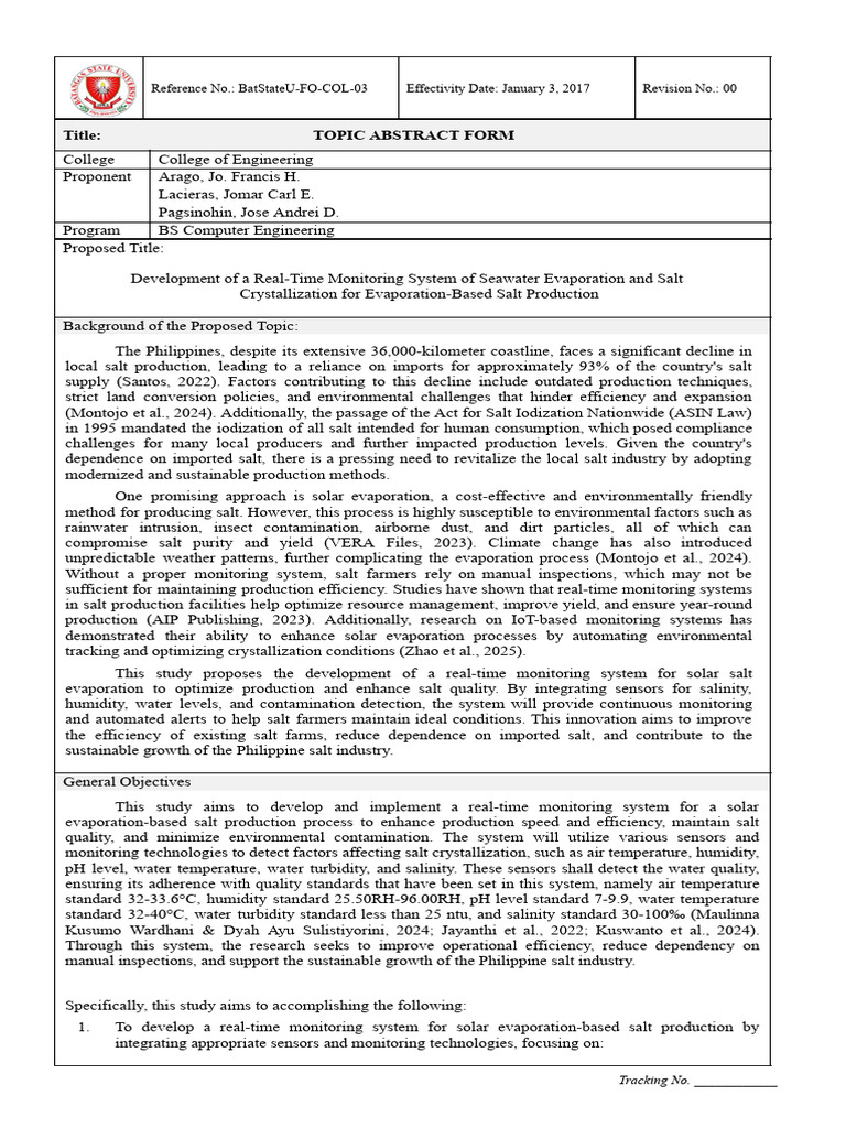 Real-Time Salt Production Monitoring System | PDF | Water Quality ...