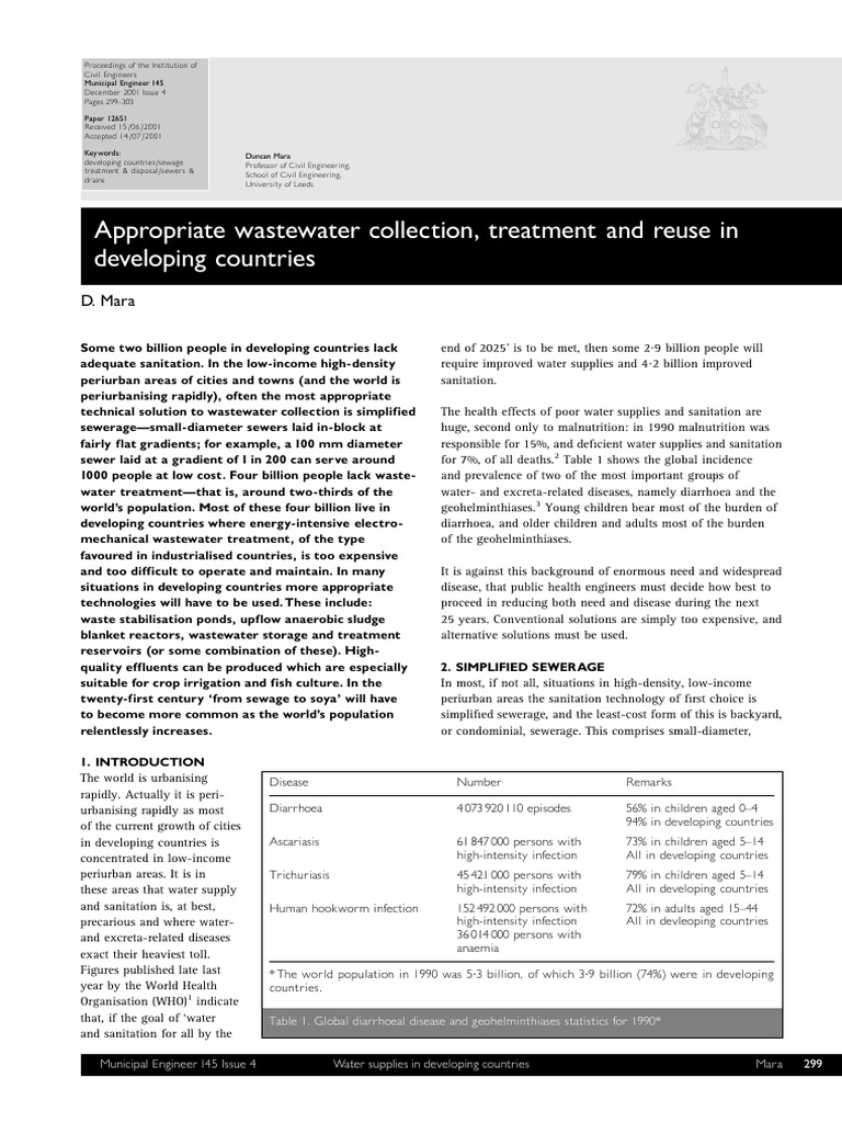 Wastewater Collection, Treatment and Reuse in | PDF | Sewage Treatment ...
