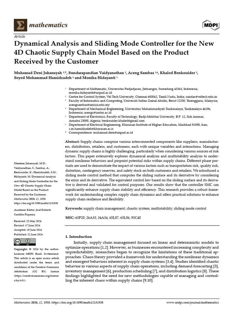 Dynamical Analysis and Sliding Mode Controller For | PDF | Chaos Theory ...