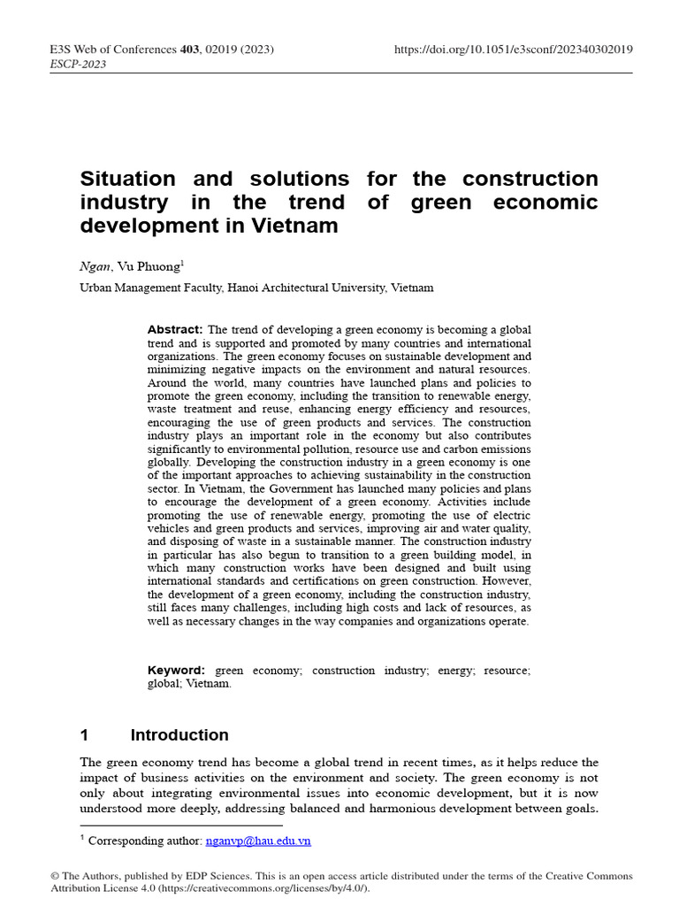 Phuong - 2023 - Situation and Solutions For The Construction Industry ...