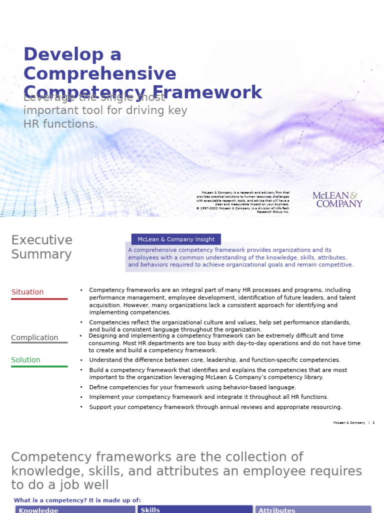 Develop a Comprehensive Competency Framework | PDF | Talent Management ...