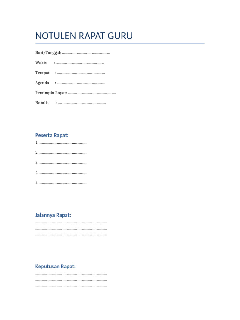 Notulen Rapat Guru | PDF