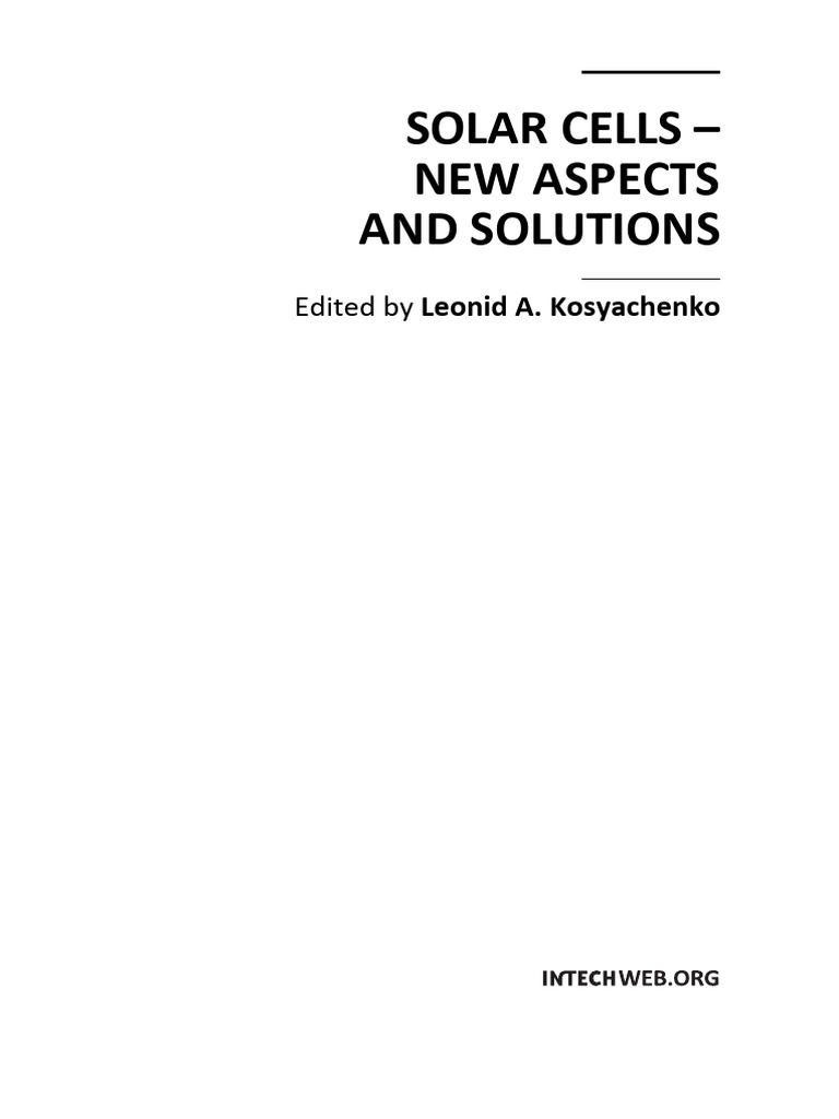 Innovations in Solar Cell Technology | PDF | Solar Cell | Physical ...