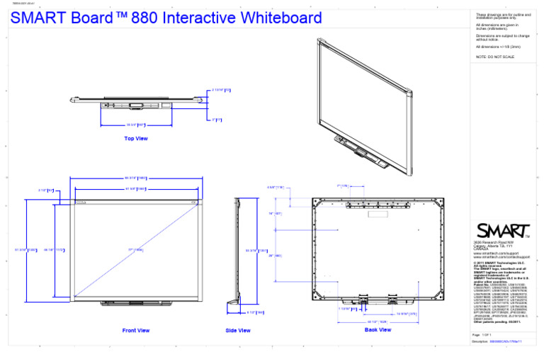 SMART Board 880 Dimensions Guide | PDF | Monopoly (Economics ...