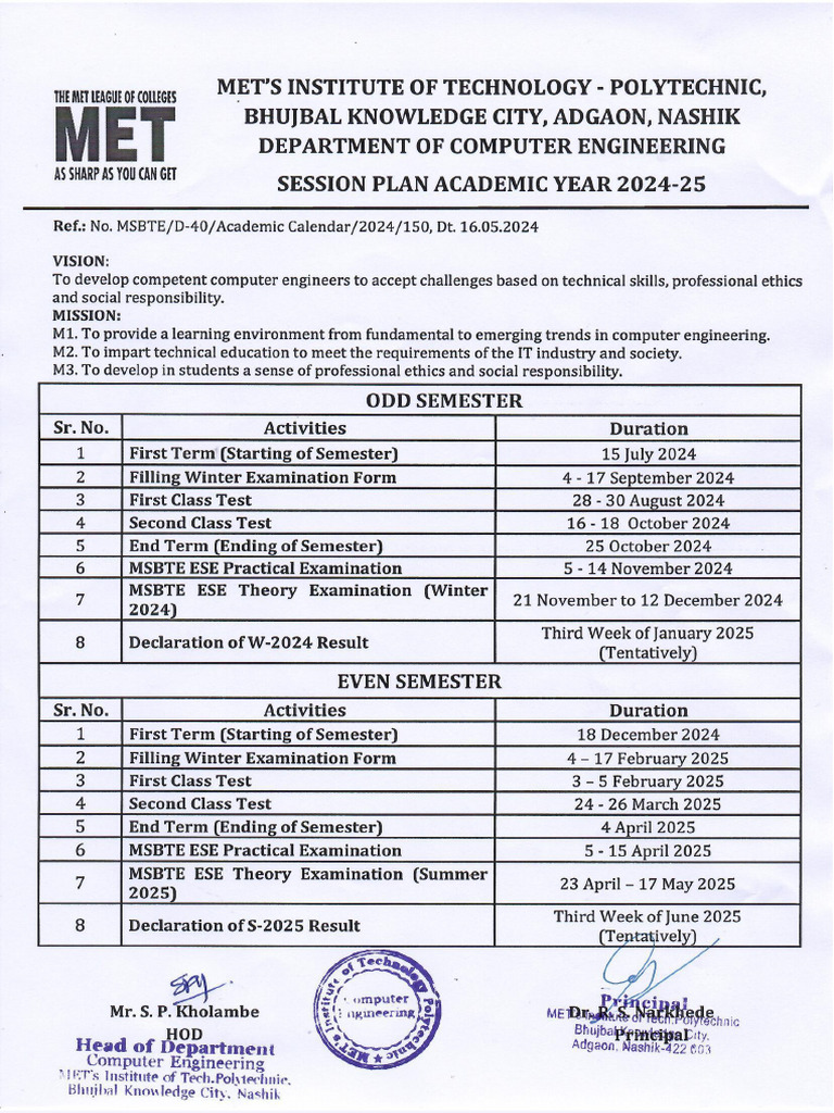Academic Calender 24-25 | PDF
