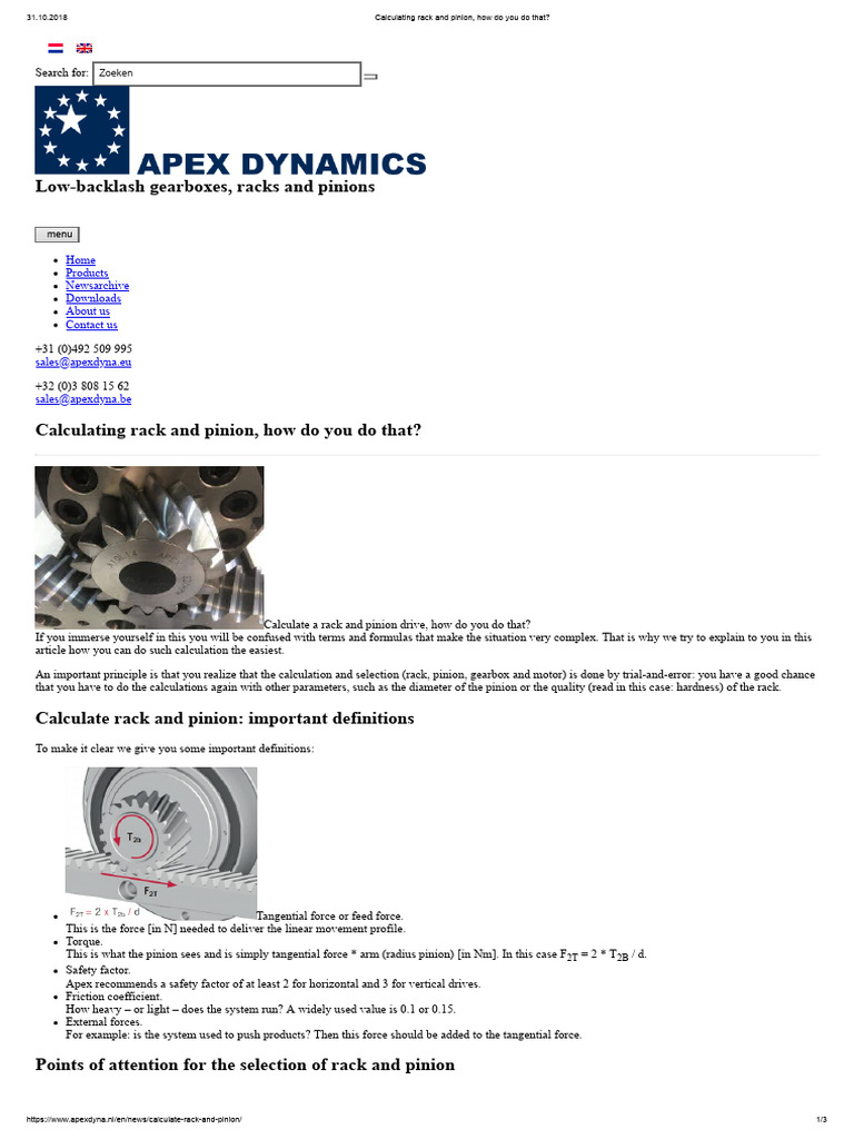 Calculating Rack and Pinion, How Do You Do That | PDF | Force ...