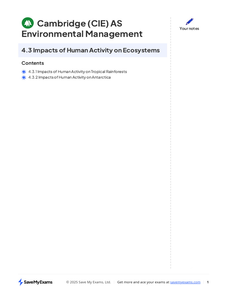 Impacts of Human Activity On Ecosystems | PDF | Deforestation | Habitat ...