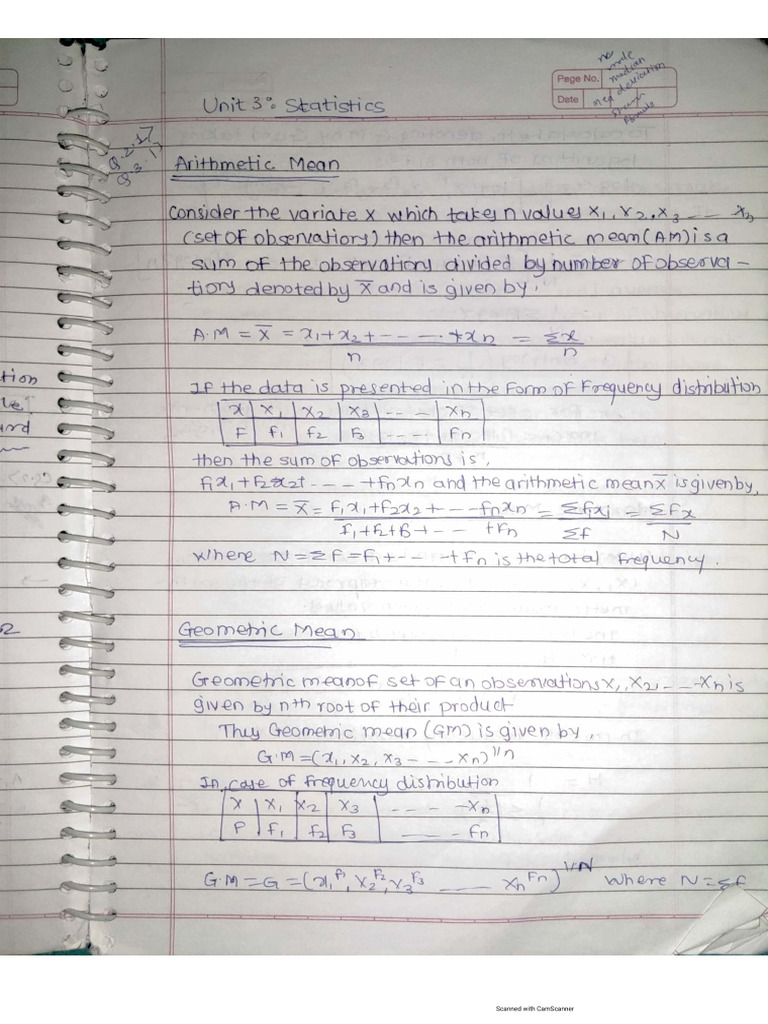 M3 Statistics Notes | PDF