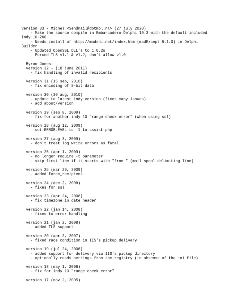Change Log | PDF | Software | Internet Standards