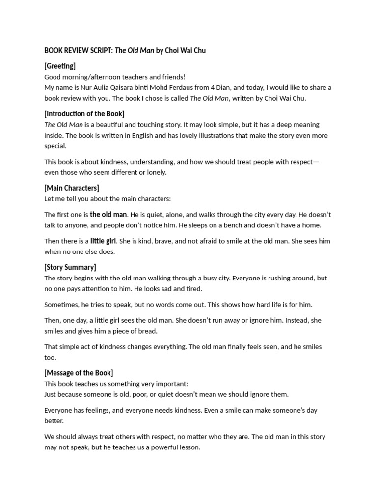 Book Review Script | PDF