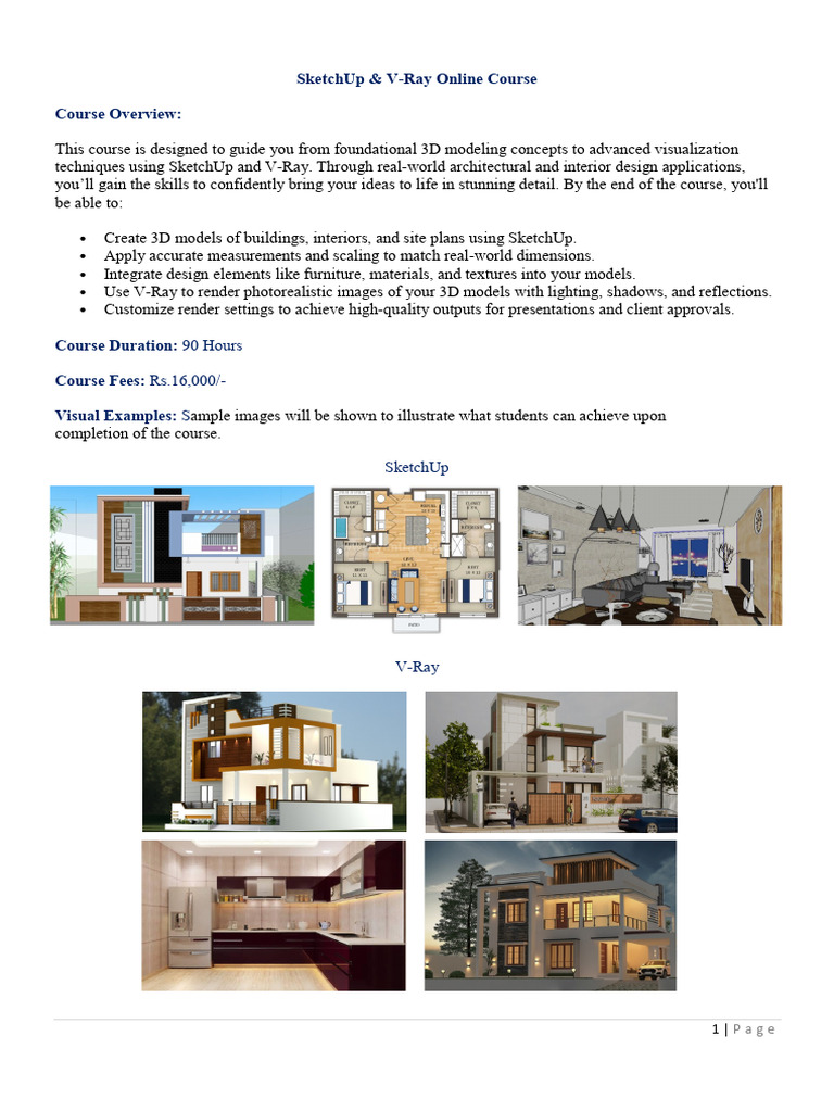 Online Cource SketchUp VRay | PDF | 3 D Computer Graphics | 3 D Modeling