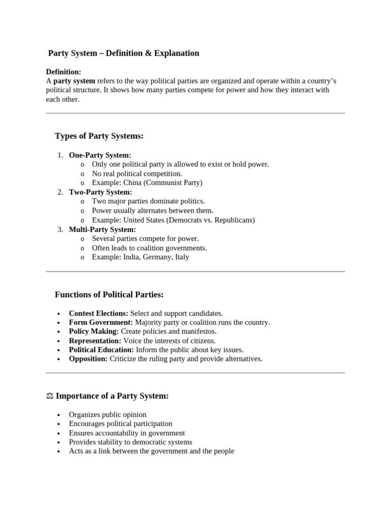 Understanding Two-Party Systems | PDF
